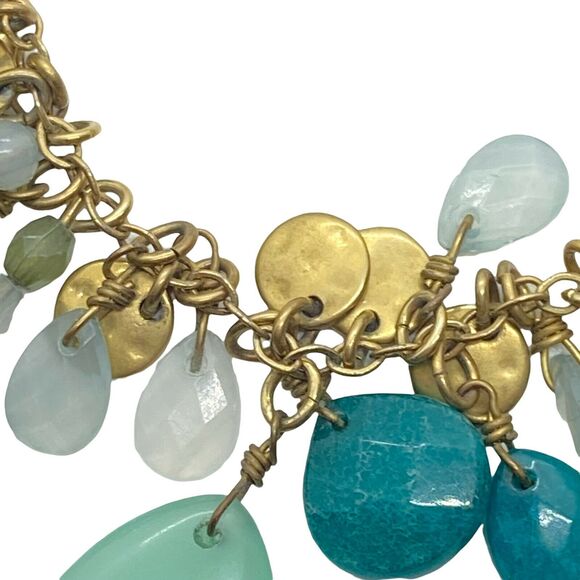 Teardrop Bracelet Womens Gold Tone Dangling Bead Beautiful Toggle Clasp 8" - Picture 4 of 16